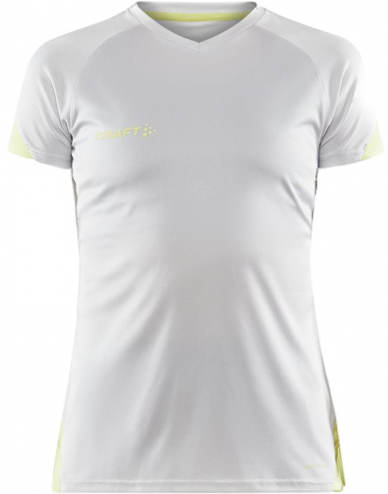 Craft - Pro Control Impact T-Shirt Dame - ASH/Giallo - Hvid & giallo